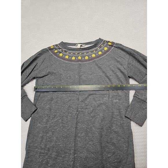 Matilda Jane Dress Womens Medium Gray Long Sleeve Embroidered Shirt Dress - Picture 3 of 6